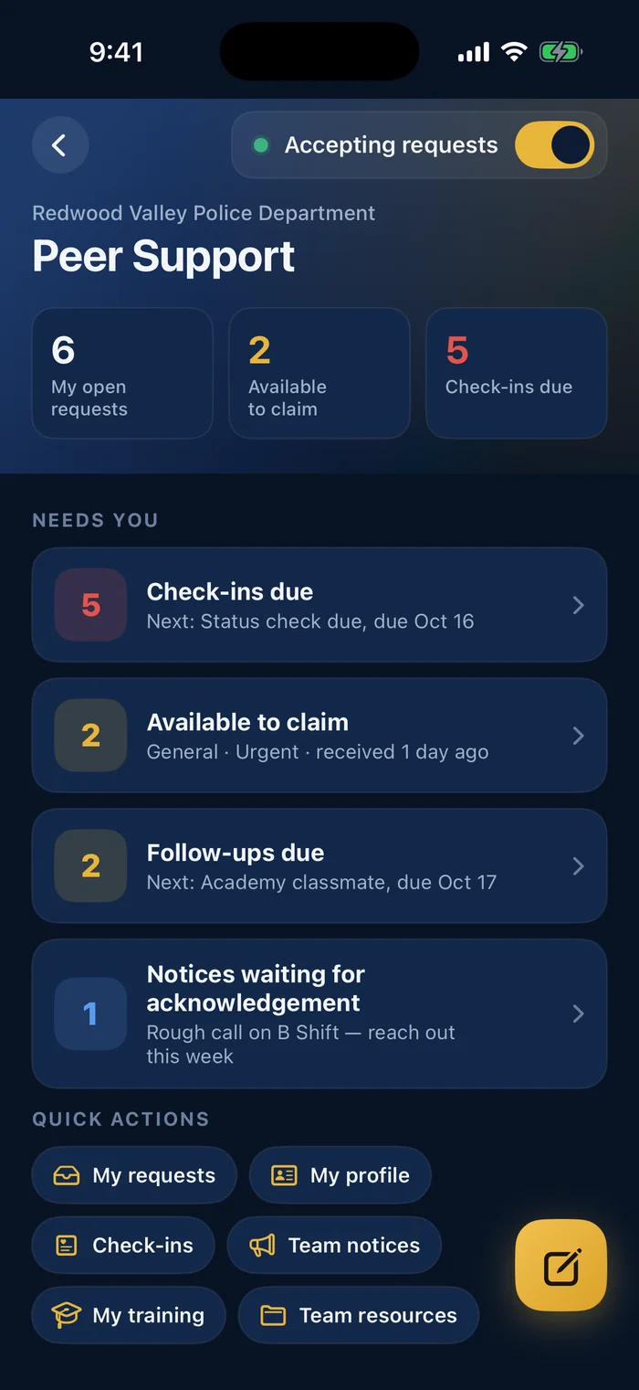 Peers in the app